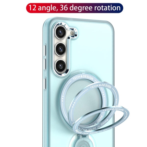 For Samsung Galaxy S22 5G 360 Degree Rotation Holder MagSafe Magnetic Phone Case(Purple)
