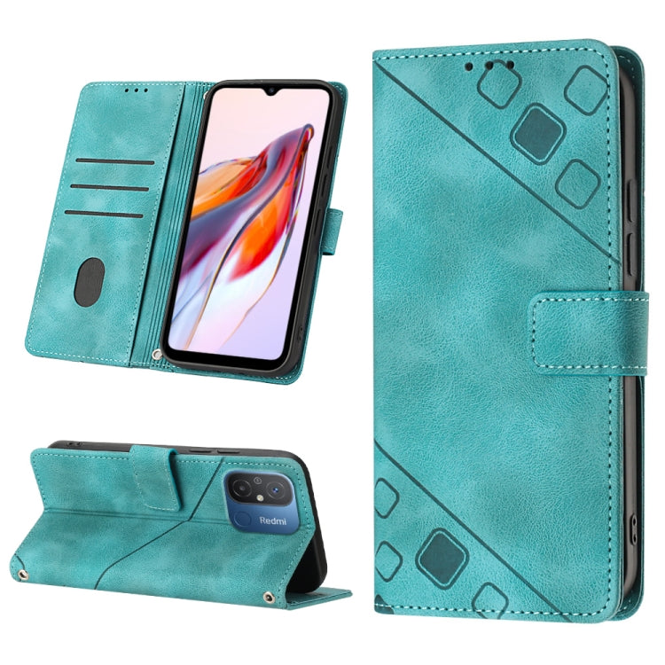 For Xiaomi Redmi 12C / 11A 4G Skin-feel Embossed Leather Phone Case(Green)