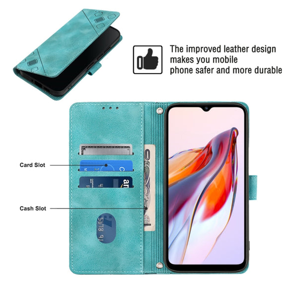 For Xiaomi Redmi 12C / 11A 4G Skin-feel Embossed Leather Phone Case(Green)