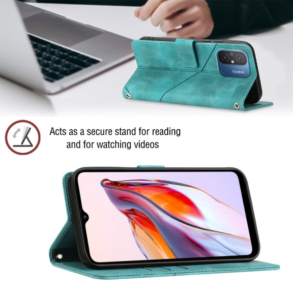 For Xiaomi Redmi 12C / 11A 4G Skin-feel Embossed Leather Phone Case(Green)