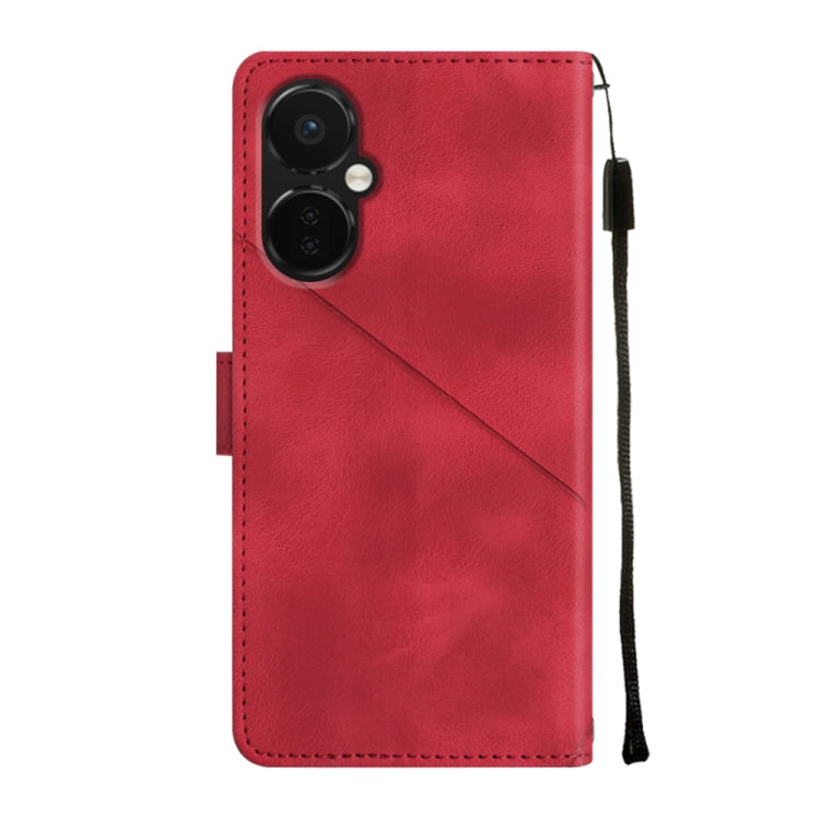 For OnePlus Nord CE 3 Lite 5G / Nord N30 / OPP0 K11X Skin-feel Embossed Leather Phone Case(Red)