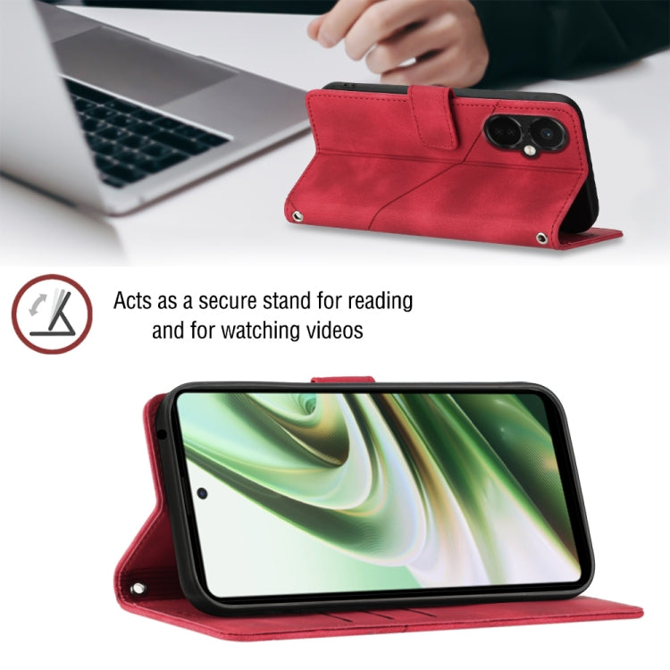 For OnePlus Nord CE 3 Lite 5G / Nord N30 / OPP0 K11X Skin-feel Embossed Leather Phone Case(Red)