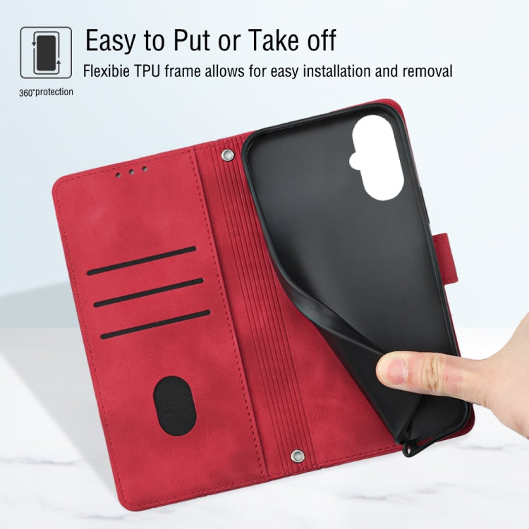For OnePlus Nord CE 3 Lite 5G / Nord N30 / OPP0 K11X Skin-feel Embossed Leather Phone Case(Red)