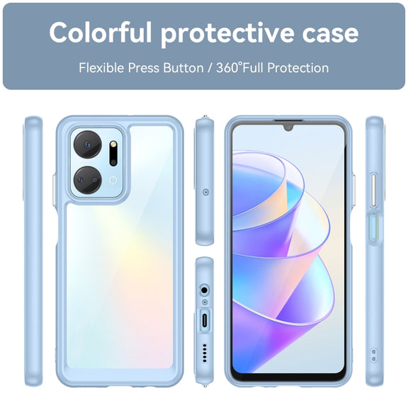 For Honor X7A Colorful Series Acrylic + TPU Phone Case(Blue)