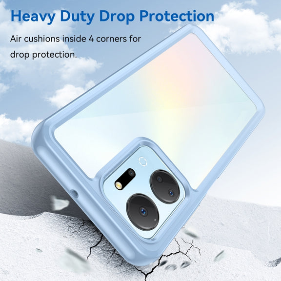 For Honor X7A Colorful Series Acrylic + TPU Phone Case(Blue)