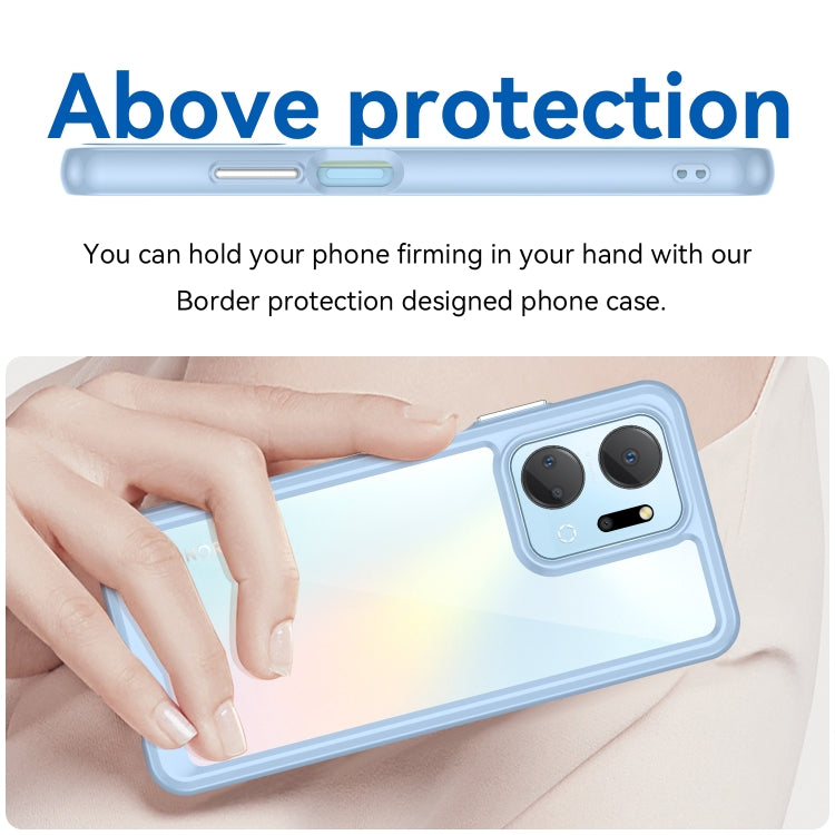 For Honor X7A Colorful Series Acrylic + TPU Phone Case(Blue)