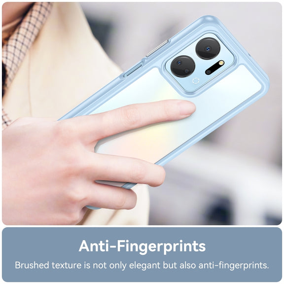For Honor X7A Colorful Series Acrylic + TPU Phone Case(Blue)