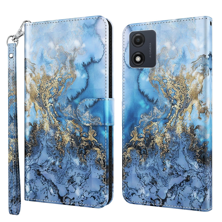 For Motorola Moto E13 3D Painting Pattern Leather Phone Case(Milky Way)