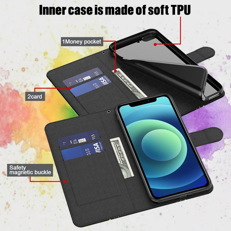 For Motorola Moto E13 3D Painting Pattern Leather Phone Case(Milky Way)
