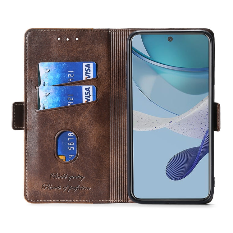 For OnePlus Ace 2/11R Contrast Color Side Buckle Leather Phone Case(Light Brown + Green)