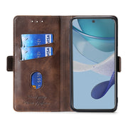 For OnePlus Ace 2/11R Contrast Color Side Buckle Leather Phone Case(Light Brown + Green)