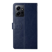 For Xiaomi Redmi Note 12 4G Global HT01 Y-shaped Pattern Flip Leather Phone Case(Blue)