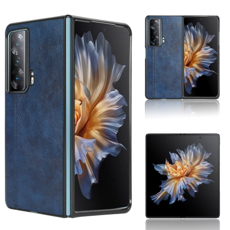 For Honor Magic Vs Sewing Cow Pattern Skin PC + PU + TPU Phone Case(Blue)