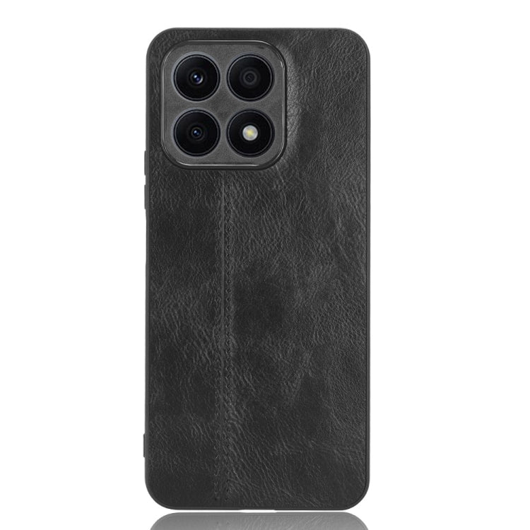 For Honor X8a Sewing Cow Pattern Skin PC + PU + TPU Phone Case(Black)