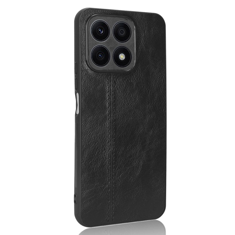 For Honor X8a Sewing Cow Pattern Skin PC + PU + TPU Phone Case(Black)