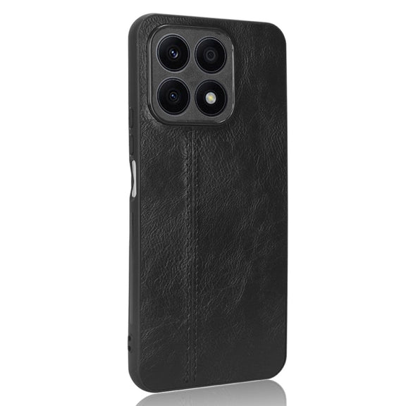 For Honor X8a Sewing Cow Pattern Skin PC + PU + TPU Phone Case(Black)