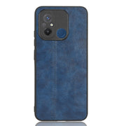 Sewing Cow Pattern Skin PC + PU + TPU Phone Case For Xiaomi Poco C55/Redmi 12C/Redmi 11A 4G(Blue)