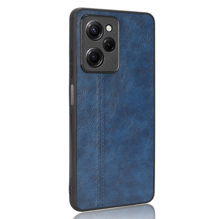 For Xiaomi Redmi Note 12 Pro Speed/Poco X5 Pro 5G Sewing Cow Pattern Skin PC + PU + TPU Phone Case(Blue)
