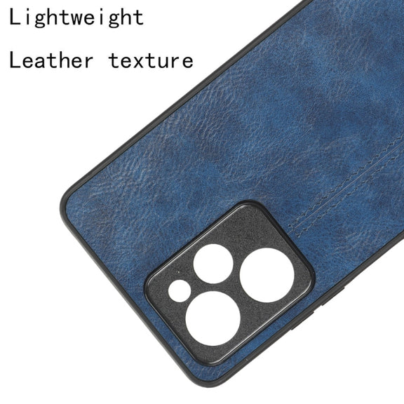 For Xiaomi Redmi Note 12 Pro Speed/Poco X5 Pro 5G Sewing Cow Pattern Skin PC + PU + TPU Phone Case(Blue)