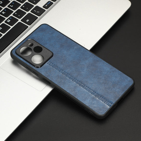 For Xiaomi Redmi Note 12 Pro Speed/Poco X5 Pro 5G Sewing Cow Pattern Skin PC + PU + TPU Phone Case(Blue)