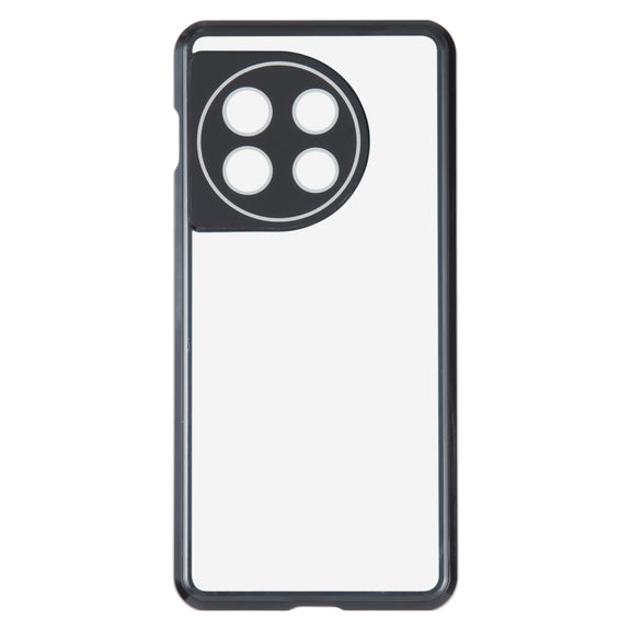 For OnePlus 11 Full Cover Magnetic Metal Tempered Glass Phone Case(Black)