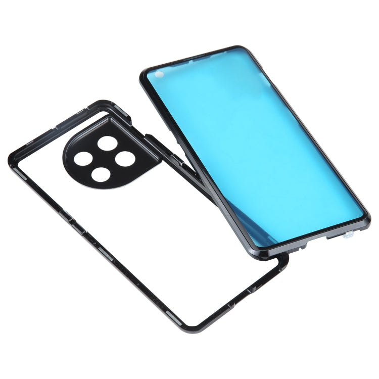 For OnePlus 11 Full Cover Magnetic Metal Tempered Glass Phone Case(Black)