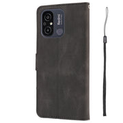 For Xiaomi Redmi 12C / Poco C55 Fantasy Skin-feel Calfskin Texture Leather Phone Case(Black)