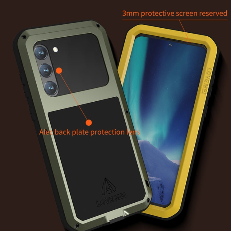 For Samsung Galaxy S23+ 5G LOVE MEI Metal Shockproof Life Water-resistant Dustproof Phone Case(Black)