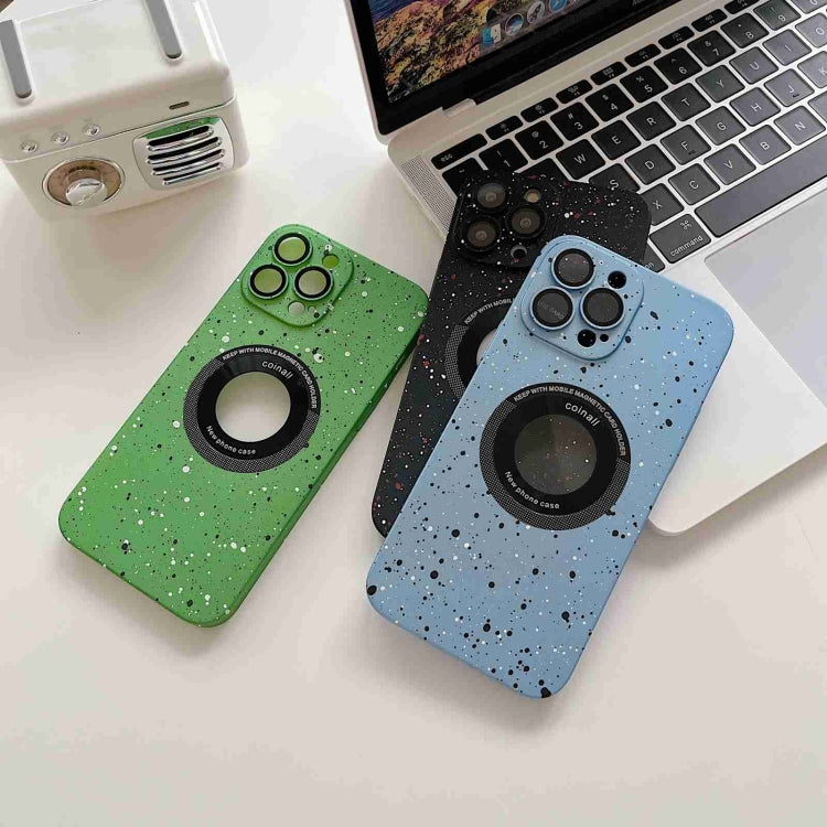 For iPhone 12 Splash Ink MagSafe Magnetic Phone Case(Purple)
