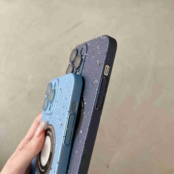 For iPhone 12 Splash Ink MagSafe Magnetic Phone Case(Purple)