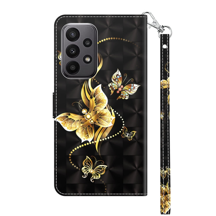 For Samsung Galaxy A24 4G 3D Painted Leather Phone Case(Golden Swallow Butterfly)