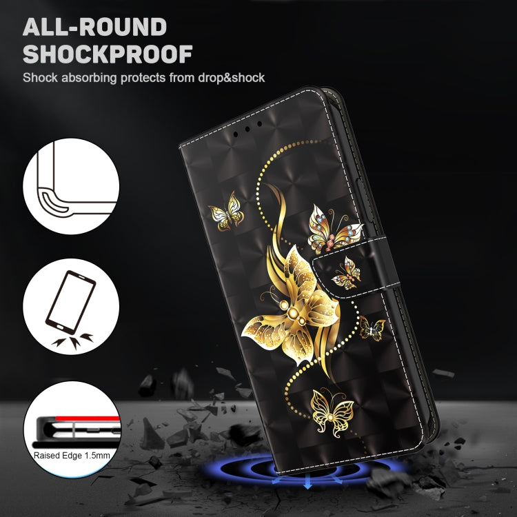 For Samsung Galaxy A24 4G 3D Painted Leather Phone Case(Golden Swallow Butterfly)