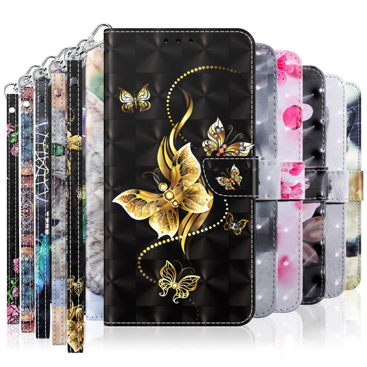 For Samsung Galaxy A34 3D Painted Leather Phone Case(Pink Flower)