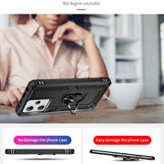 For Xiaomi Redmi Note 12 Pro+ Shockproof TPU + PC Phone Case with Holder(Black)