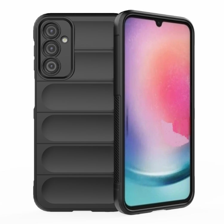 For Samsung Galaxy A24 5G / A24 4G Magic Shield TPU + Flannel Phone Case(Black)