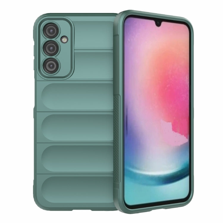 For Samsung Galaxy A24 5G / A24 4G Magic Shield TPU + Flannel Phone Case(Dark Green)