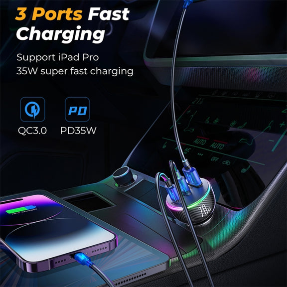 JOYROOM JR-CL26 70W 3-port USB+USB-C / Type-C Car Charger(Black)