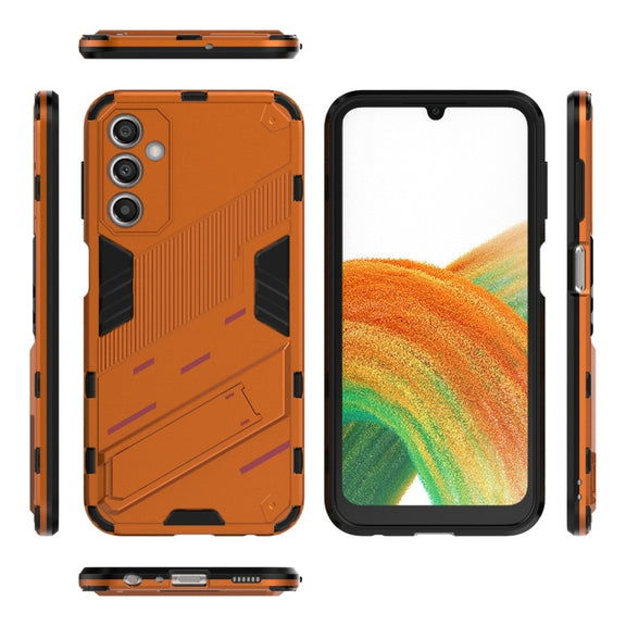 For Samsung Galaxy A24 5G / A24 4G Punk Armor 2 in 1 PC + TPU Shockproof Phone Case with Invisible Holder(Orange)