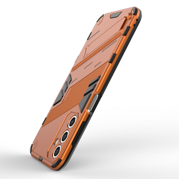For Samsung Galaxy A24 5G / A24 4G Punk Armor 2 in 1 PC + TPU Shockproof Phone Case with Invisible Holder(Orange)