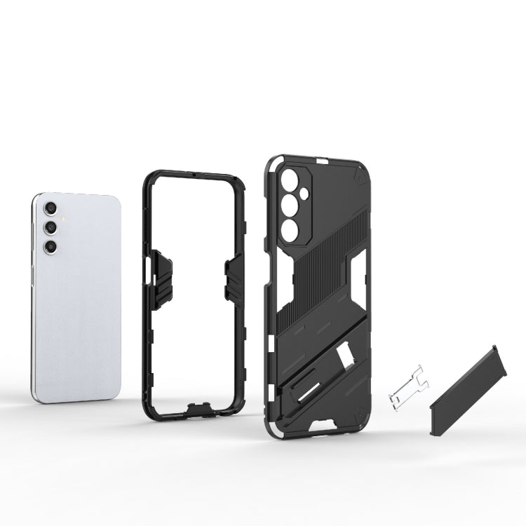 For Samsung Galaxy A24 5G / A24 4G Punk Armor 2 in 1 PC + TPU Shockproof Phone Case with Invisible Holder(Orange)