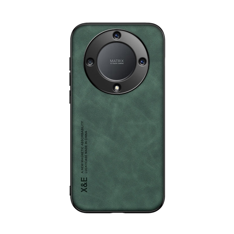 For Honor X9a Lamba Skin Feel Magnetic Leather Phone Case(Green)