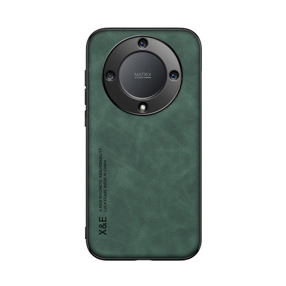 For Honor X9a Lamba Skin Feel Magnetic Leather Phone Case(Green)