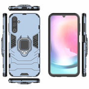 For Samsung Galaxy A24 5G / A24 4G PC + TPU Shockproof Protective Phone Case with Magnetic Ring Holder(Navy Blue)