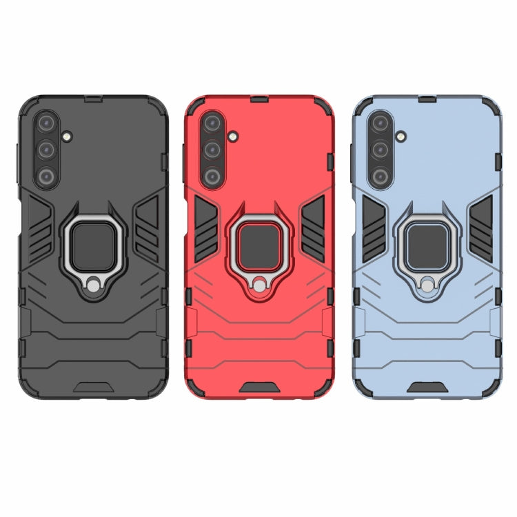 For Samsung Galaxy A24 5G / A24 4G PC + TPU Shockproof Protective Phone Case with Magnetic Ring Holder(Navy Blue)