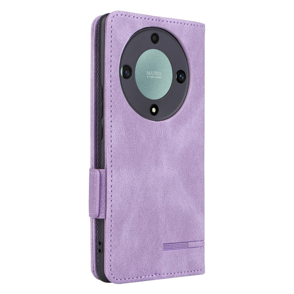For Honor X9a 5G / Magic5 Lite Magnetic Clasp Flip Leather Phone Case(Purple)