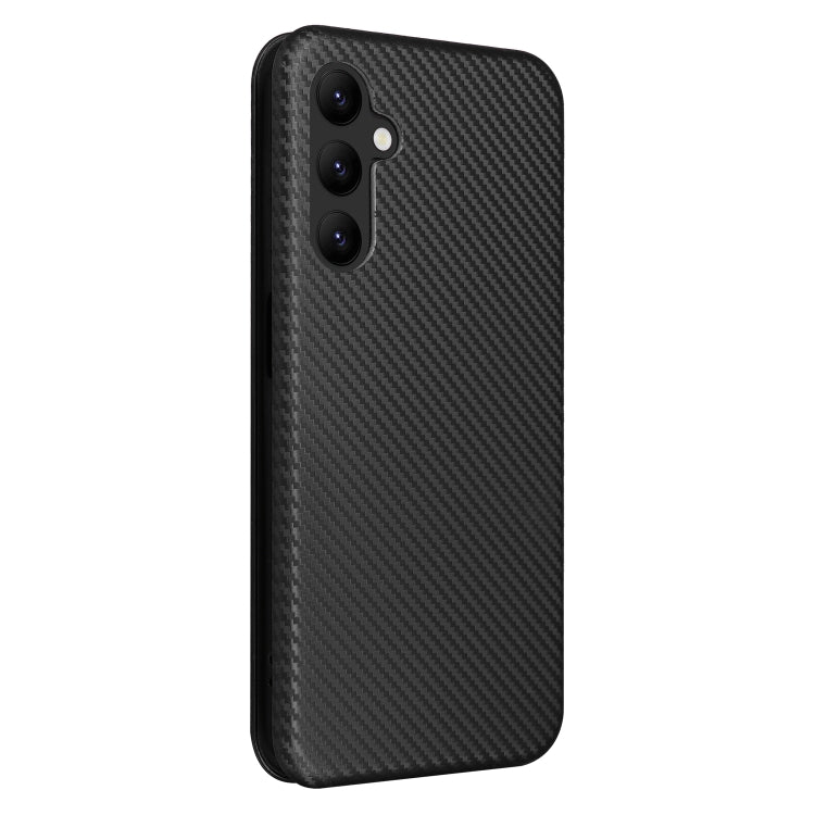 For Samsung Galaxy A24 4G Carbon Fiber Texture Flip Leather Phone Case(Black)