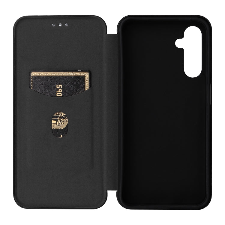 For Samsung Galaxy A24 4G Carbon Fiber Texture Flip Leather Phone Case(Black)
