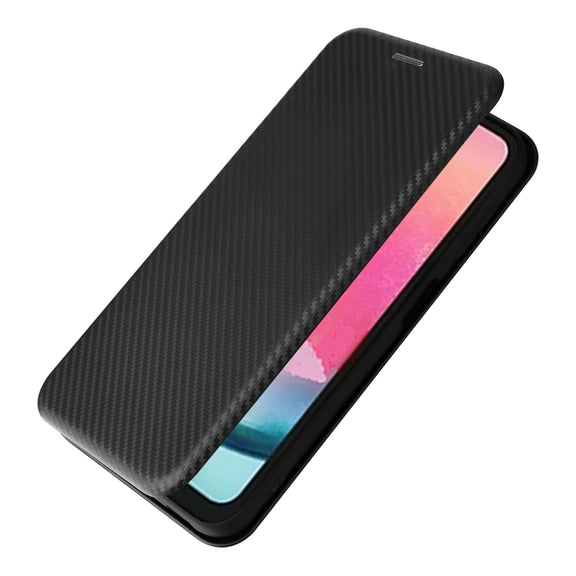 For Samsung Galaxy A24 4G Carbon Fiber Texture Flip Leather Phone Case(Black)