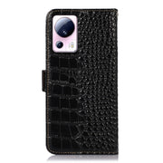 For Xiaomi 13 Lite / Civi 2 Crocodile Top Layer Cowhide Leather Phone Case(Black)