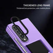 For Samsung Galaxy Z Fold3 5G Three-dimensional Folding Holder PC Phone Case(Purple)